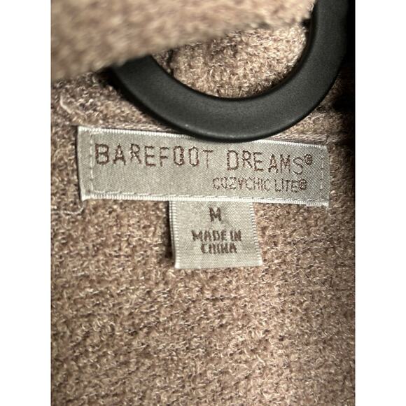 Barefoot Dreams Resort Cardi Hooded brown Knit Sweater CozyChic Lite Sz MED - Picture 5 of 10
